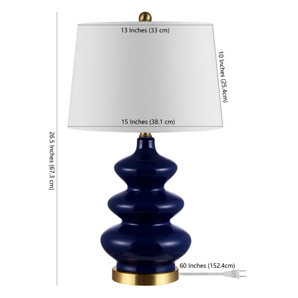 Mercer41 Jesper 27.5'' Navy/Gold Table Lamp & Reviews | Wayfair